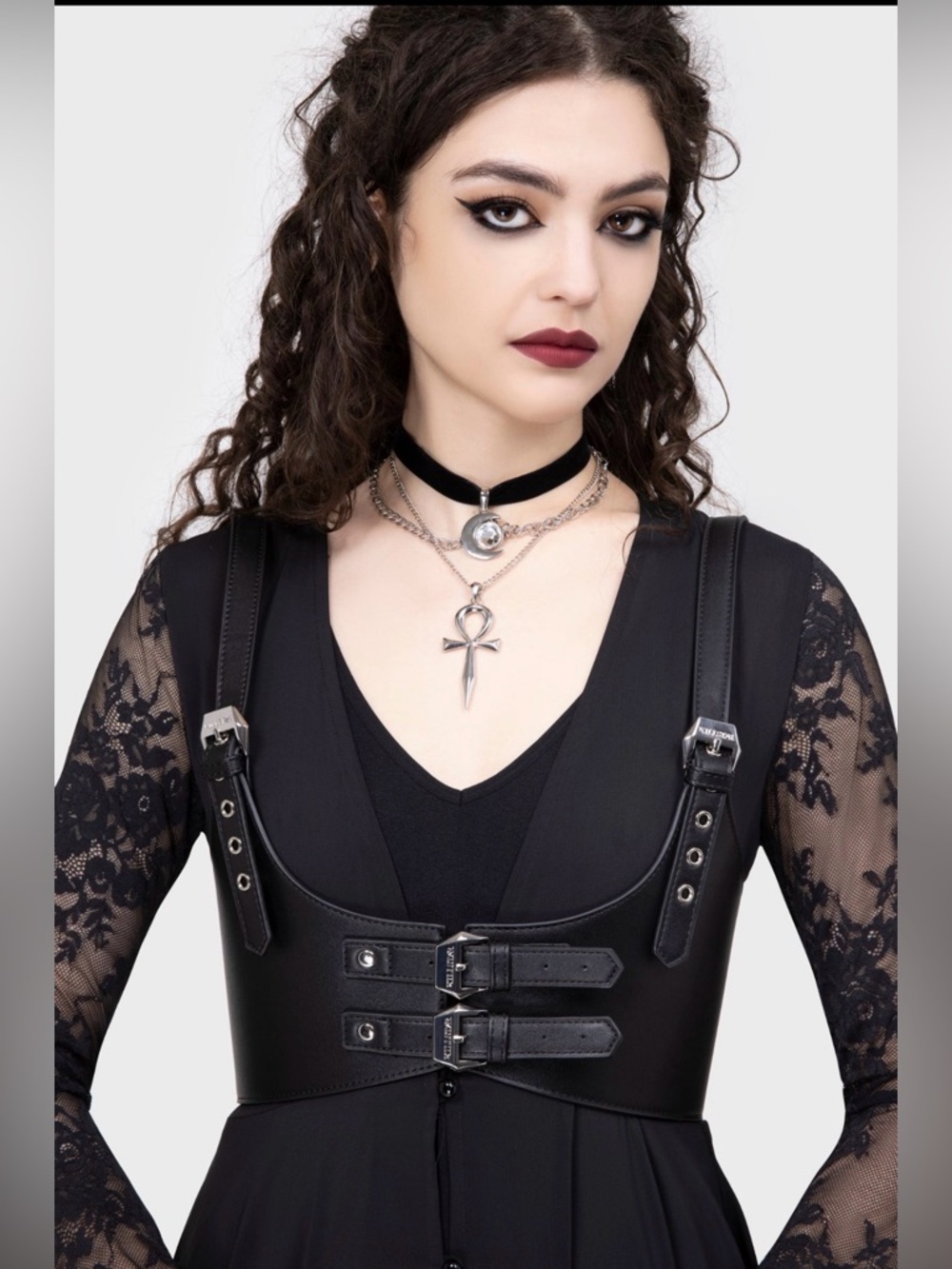 Killstar Faux Leather Harness Top Medium Large - Picture 8 of 8